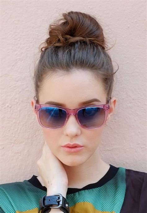 Transparent Blush Pink Rounded Sunglasses 